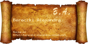 Bereczki Alexandra névjegykártya